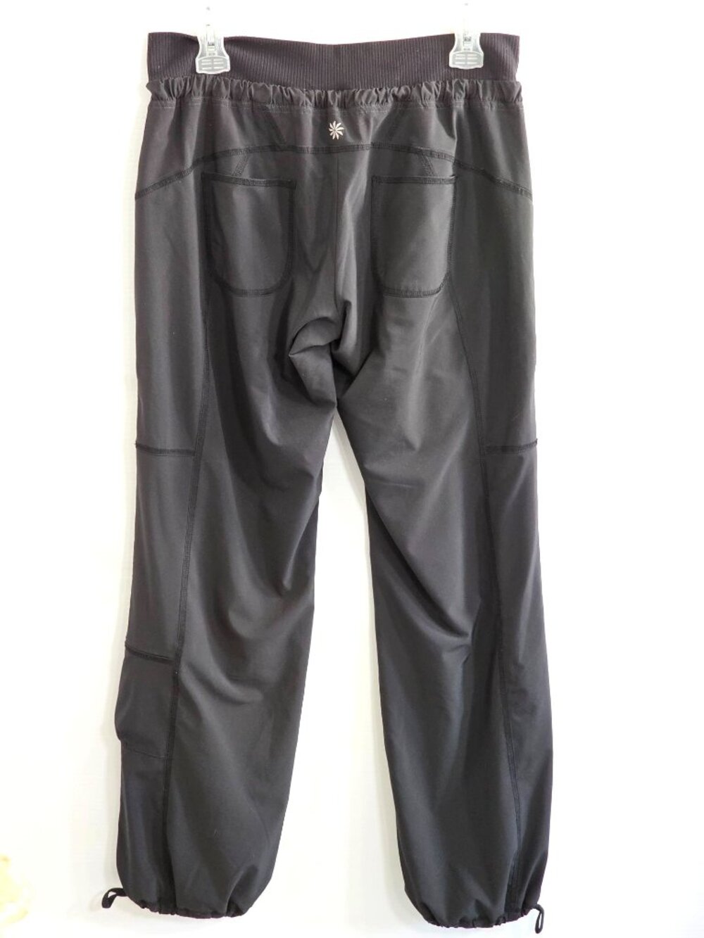 Athleta Women's Black Midtown Trouser Drawstring Hem Lined Pants Size 8 1706 - Picture 13 of 15